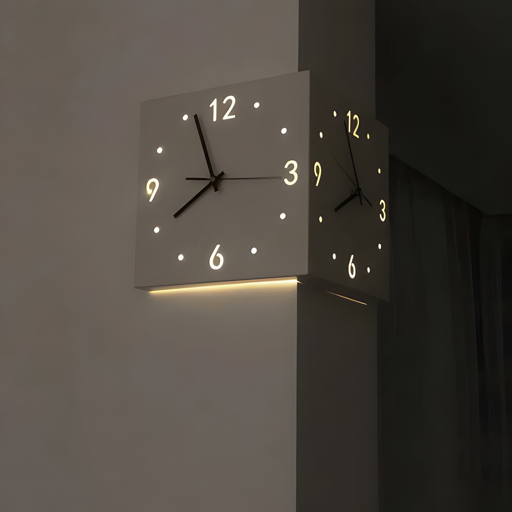 Motion Sensor Backlit Corner Clock-0