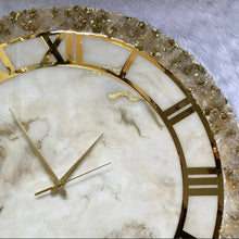 Load image into Gallery viewer, Golden Geode Abstract Epoxy Resin Wall Clock For Home Decor-2