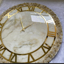 Load image into Gallery viewer, Golden Geode Abstract Epoxy Resin Wall Clock For Home Decor-1