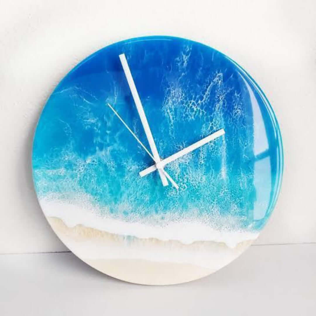Beach Theme Abstract Epoxy Resin Wall Clock For Home Decor-0