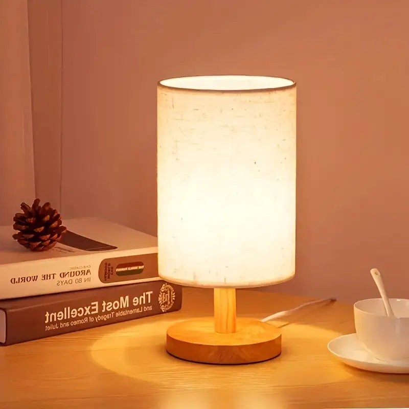 Solid Wood Bedside Lamp-0