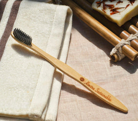 Handcrafted Bamboo Toothbrush With Charcoal Bristles-2