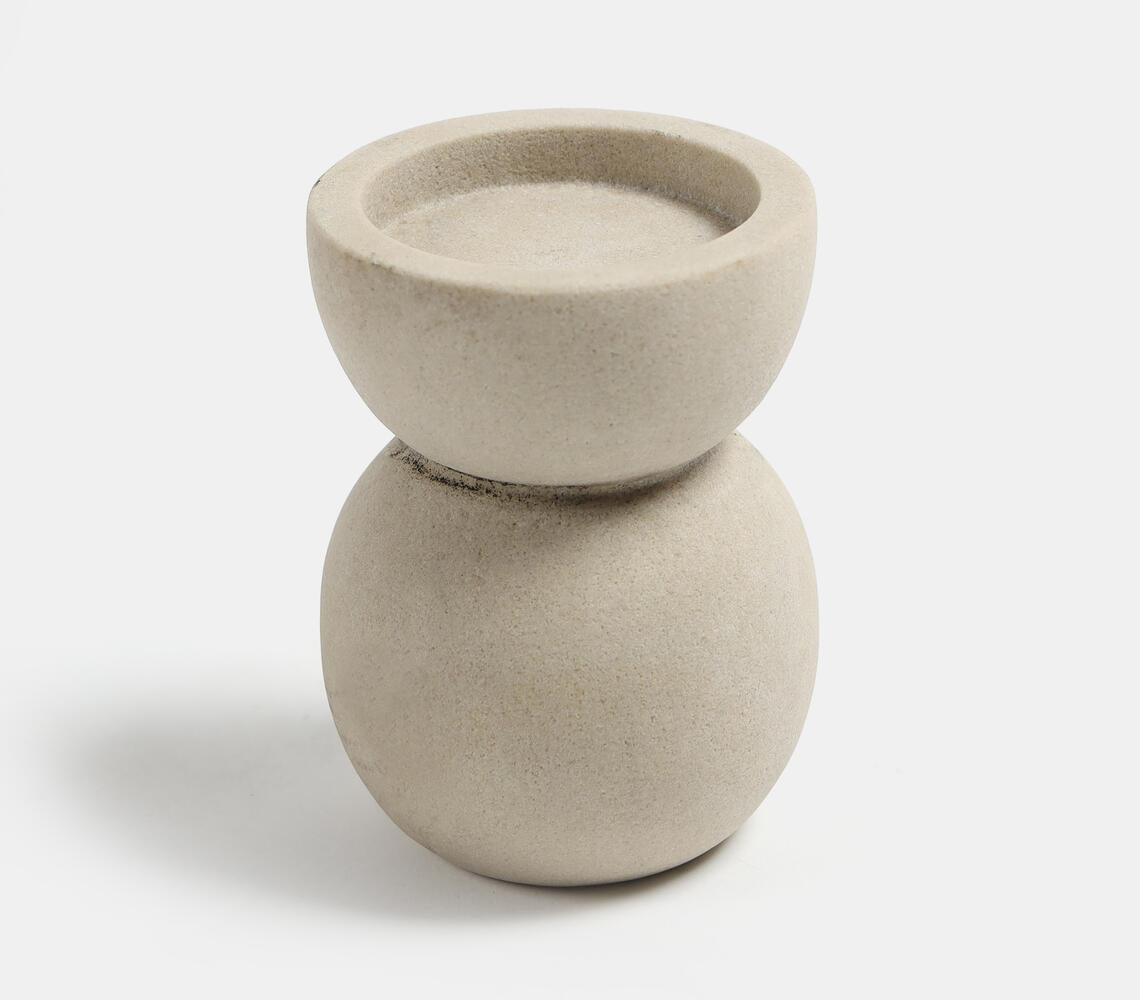 Turned Sandstone Minimal Candle Stand-0
