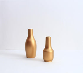 Matte Gold Finish Vases (set of 2)-1